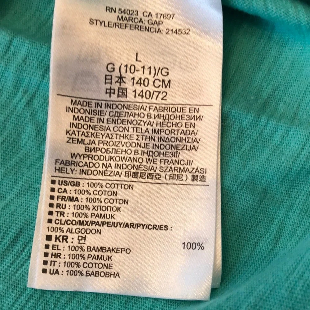 GapKids  Eyelet Cap Sleeve Top Blue Green Size 10 Girls